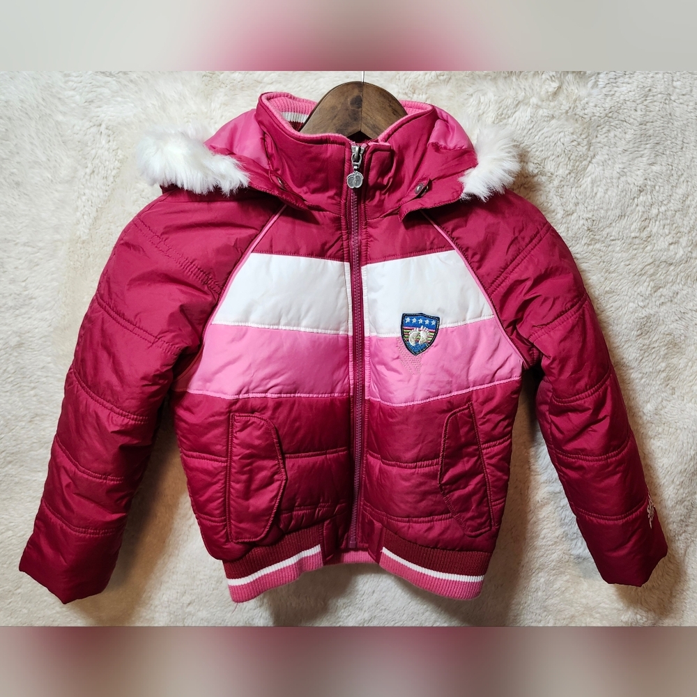 New Vintage Y2k Hang Ten Girls Size Small (5/6) Winter Jacket Warm Removabl Hood